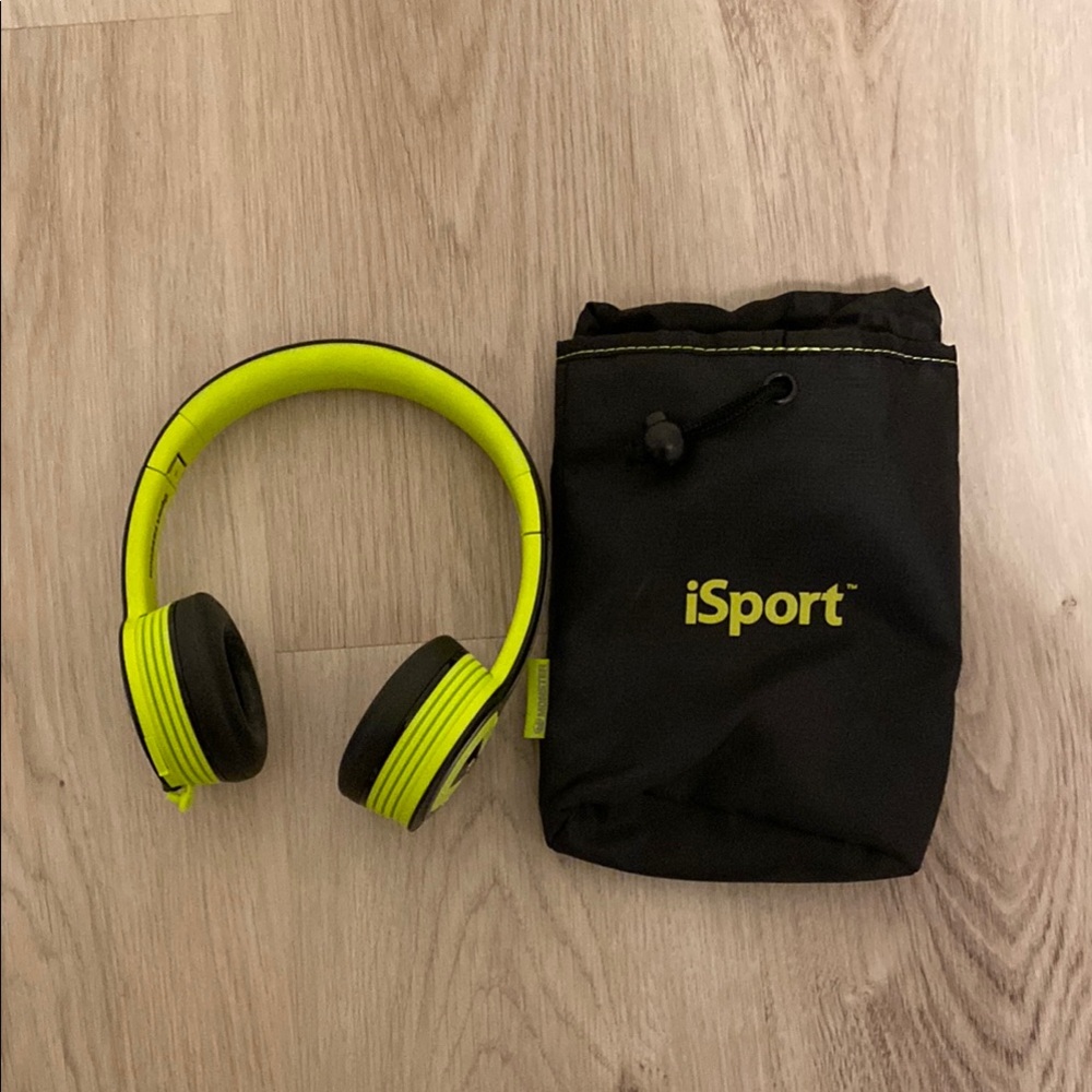 Black and Green Over-Ear Headphones with Cushioned Comfort